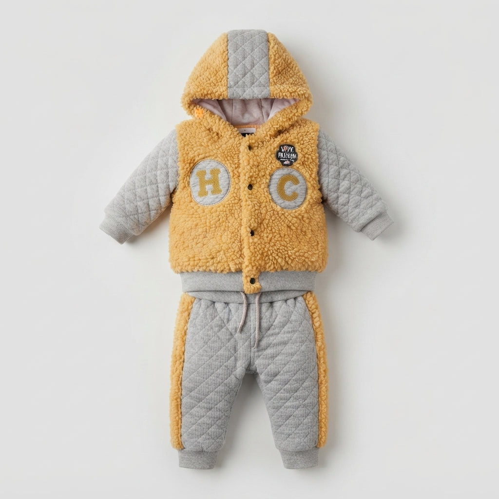 Baby Boy Sherpa Hooded Jacket Suit — Photo 2