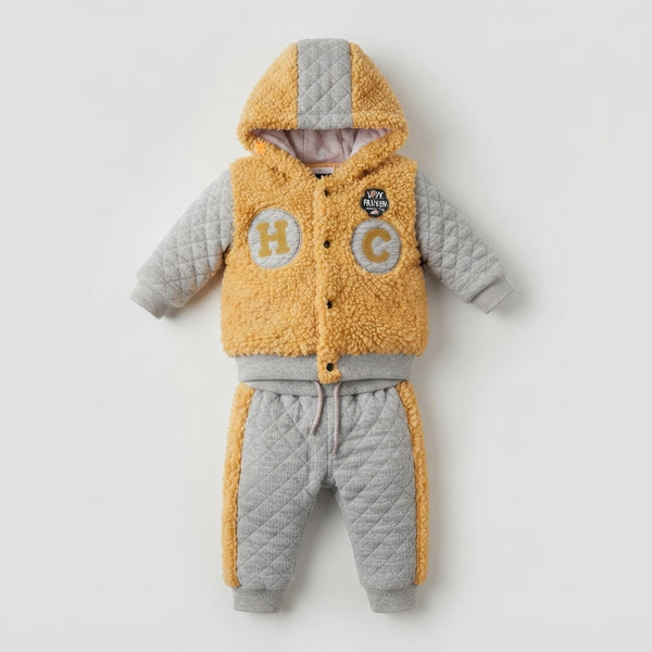Baby Boy Sherpa Hooded Jacket Suit — Photo 2