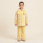 Warm Yellow Faux-Fur Striped Jumper and Trouser Winter Set for Girls