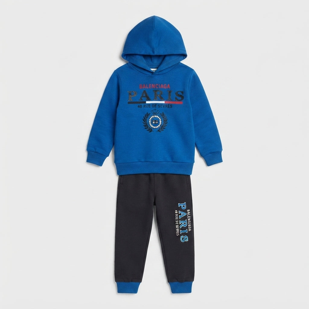 Boys Blue & Black Paris Tracksuit Set — Photo 2