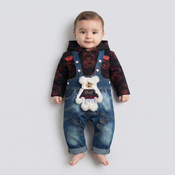 Baby Boy Denim Dungaree Overall Set — Photo 2