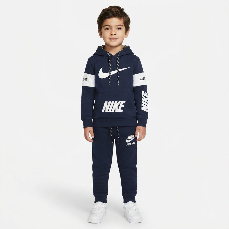 Boys Navy Blue Athleisure Hoodie Tracksuit