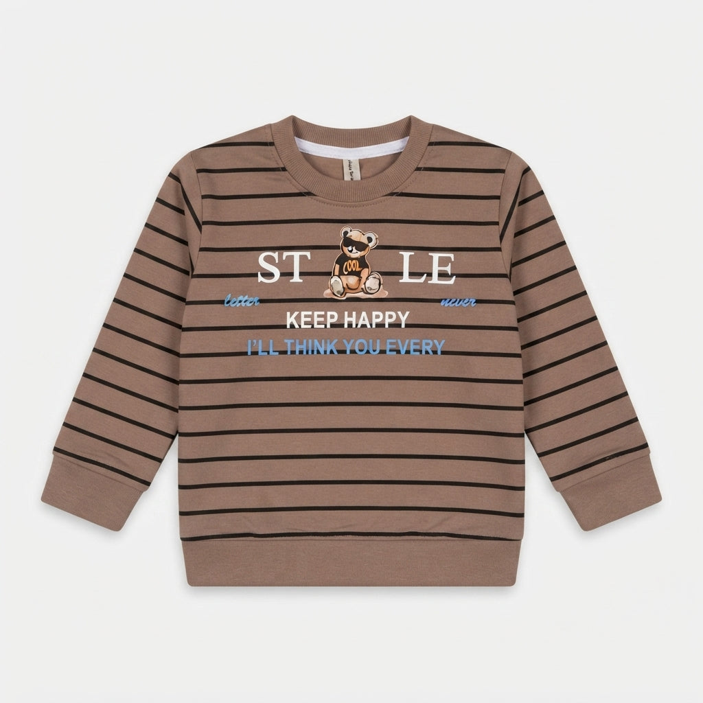 Boys Brown Striped Sweatshirt