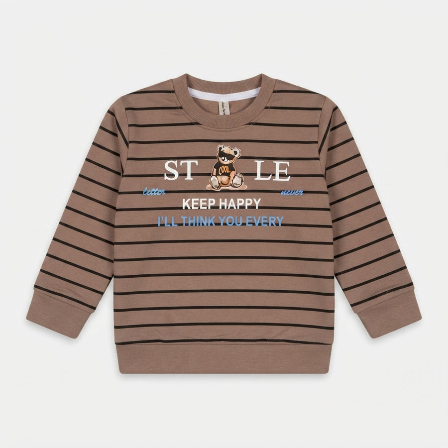 Boys Brown Striped Sweatshirt