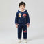 Boys Premium Navy Blue Velvet 2 Piece Suit – Stylish Winter Outfit