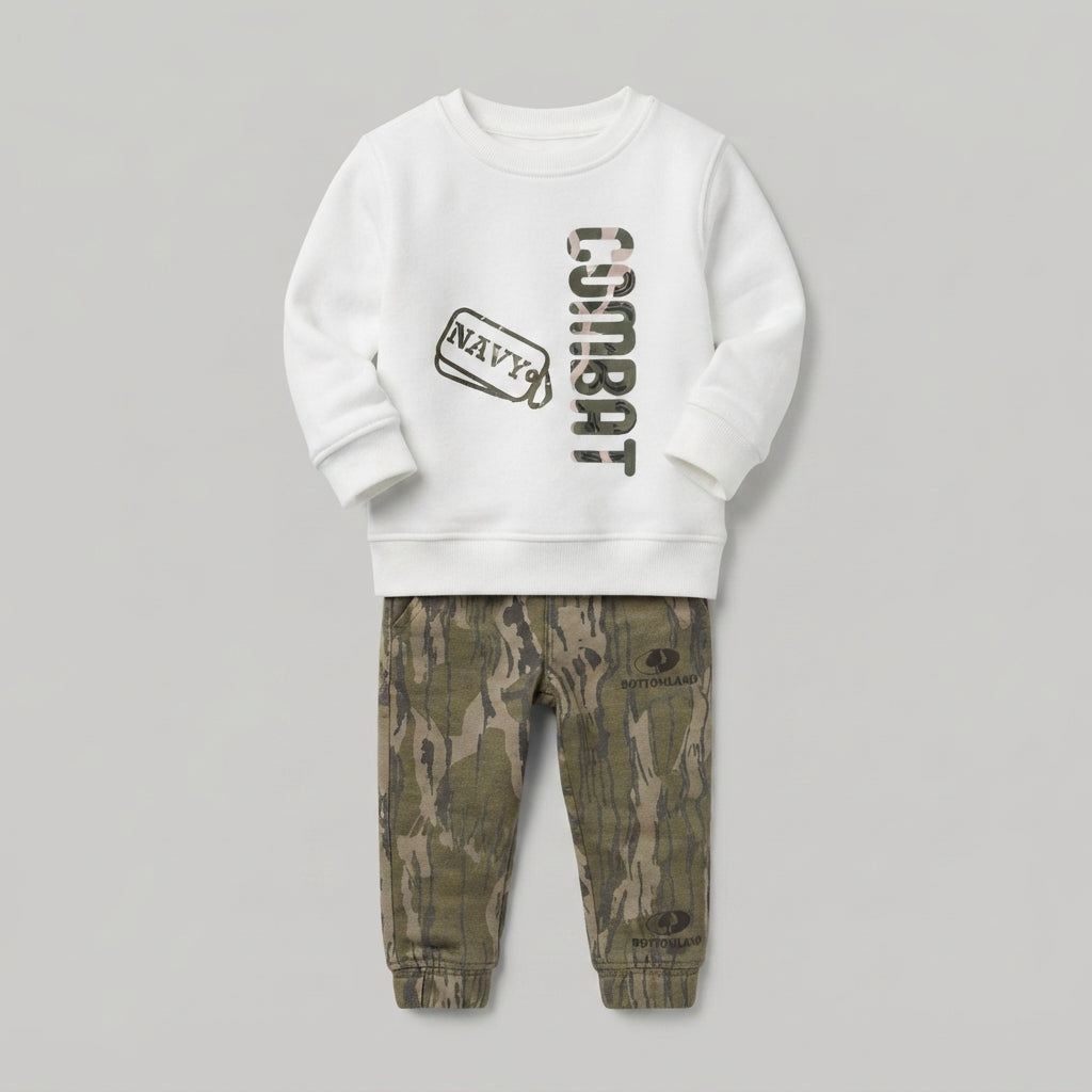 Boys Army Style 2 Piece Suit – Camouflage Shirt & Trouser Set