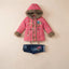 Girls Winter Pink Fur Hooded Jacket & Denim Jeans Outfit