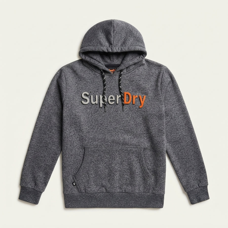 Boys' Grey Marl Hooded Pullover