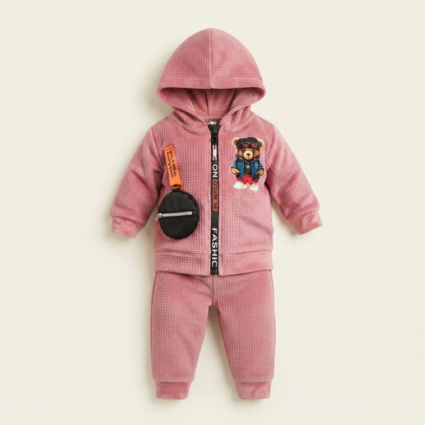 Premium Baby Boy Pink Textured Suit — Photo 2