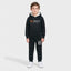 Boys Black Designer Tracksuit with Sherpa Hood