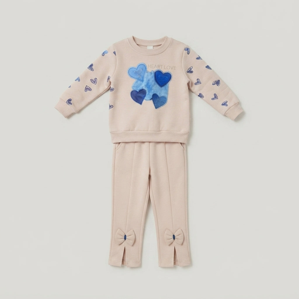 Luxury Shades 2 Piece Fleece Suit for Girls | Winter Kids Outfit