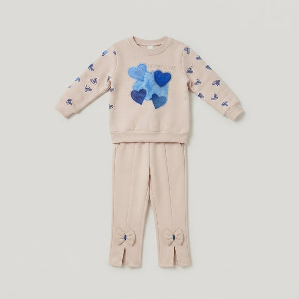 Luxury Shades 2 Piece Fleece Suit for Girls | Winter Kids Outfit