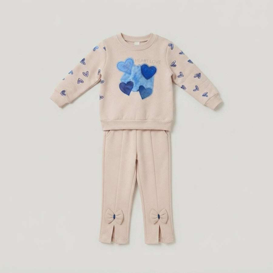 Luxury Shades 2 Piece Fleece Suit for Girls | Winter Kids Outfit
