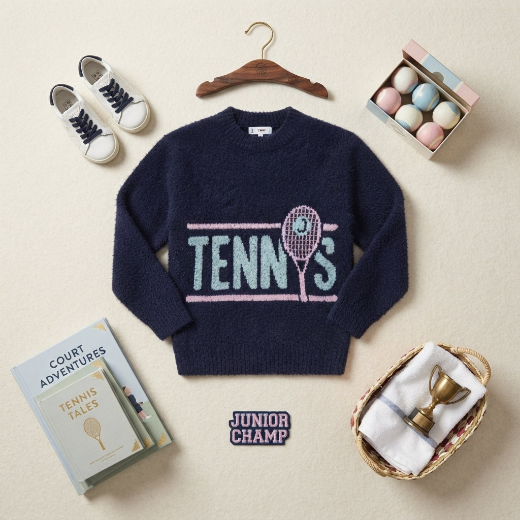 Boys Navy Blue "TENNY" Knit Sweater