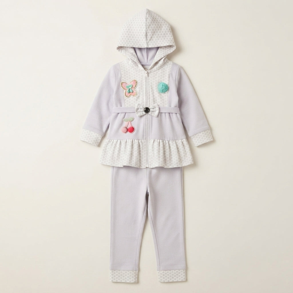 Toddler Girls' Light Purple Hooded Peplum Set — Photo 2
