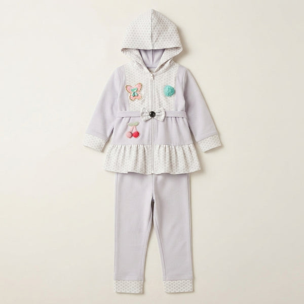 Toddler Girls' Light Purple Hooded Peplum Set — Photo 2