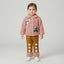 Girls Mustard Winter Trousers with Fur Cuffs & Floral Appliqué