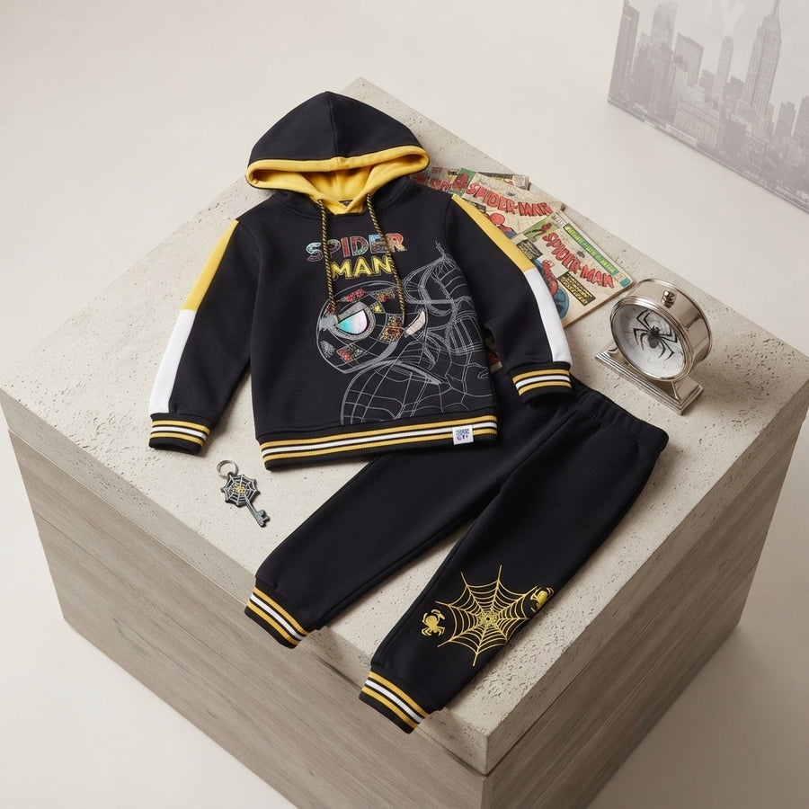 Premium Spider-Man 2-Piece Fleece Winter Suit for Boys | Warm & Stylish Kids Tracksuit