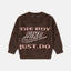 Boys Brown Graphic Fuzzy Knit Sweater
