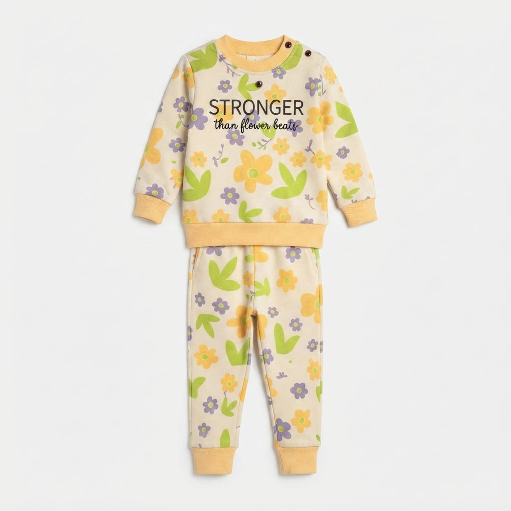 Baby Girl Cream Floral Stronger Suit — Photo 2