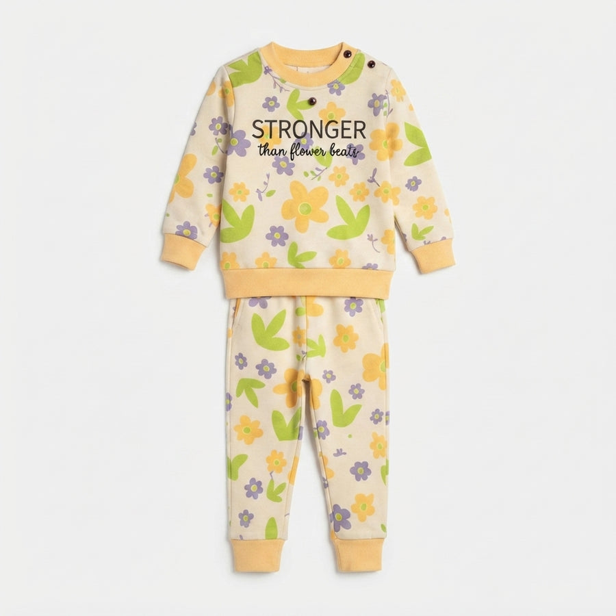 Baby Girl Cream Floral Stronger Suit — Photo 2