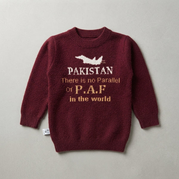 Boys Maroon "PAF" Commemorative Sweater