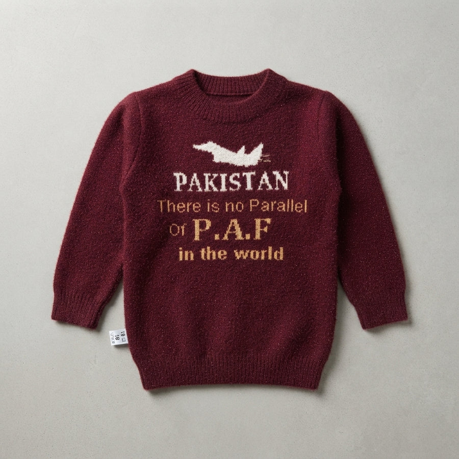 Boys Maroon "PAF" Commemorative Sweater