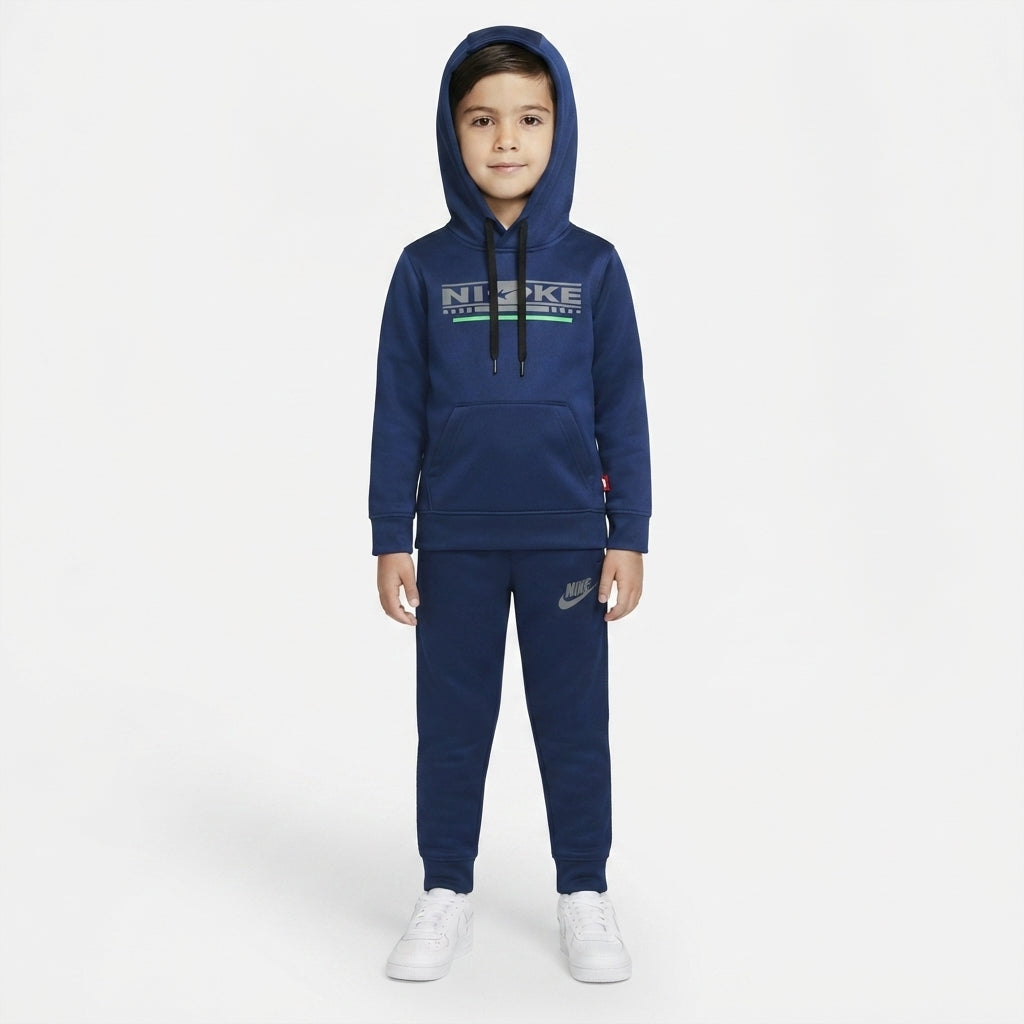 Boys Navy Blue Graphic Athletic Tracksuit — Photo 2