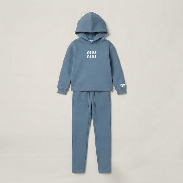 Kids Dusty Blue Hooded Sweatshirt & Trouser Set