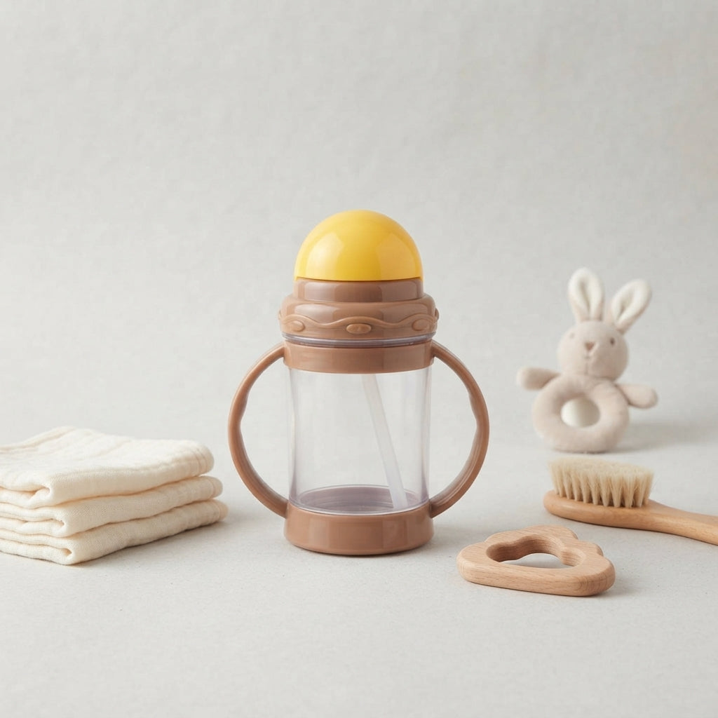 Brown And Yellow  Sipper For Kids