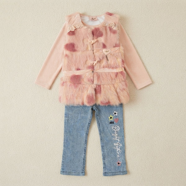 Pink Faux Fur Vest Outfit — Photo 2