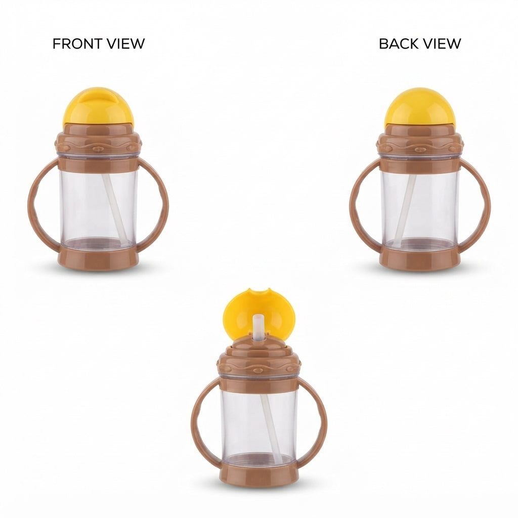 Brown And Yellow  Sipper For Kids