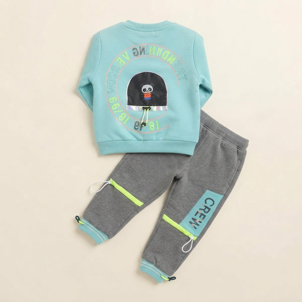 Boys 2 Piece Winter Suit Stylish Shirt Trouser Set — Photo 3