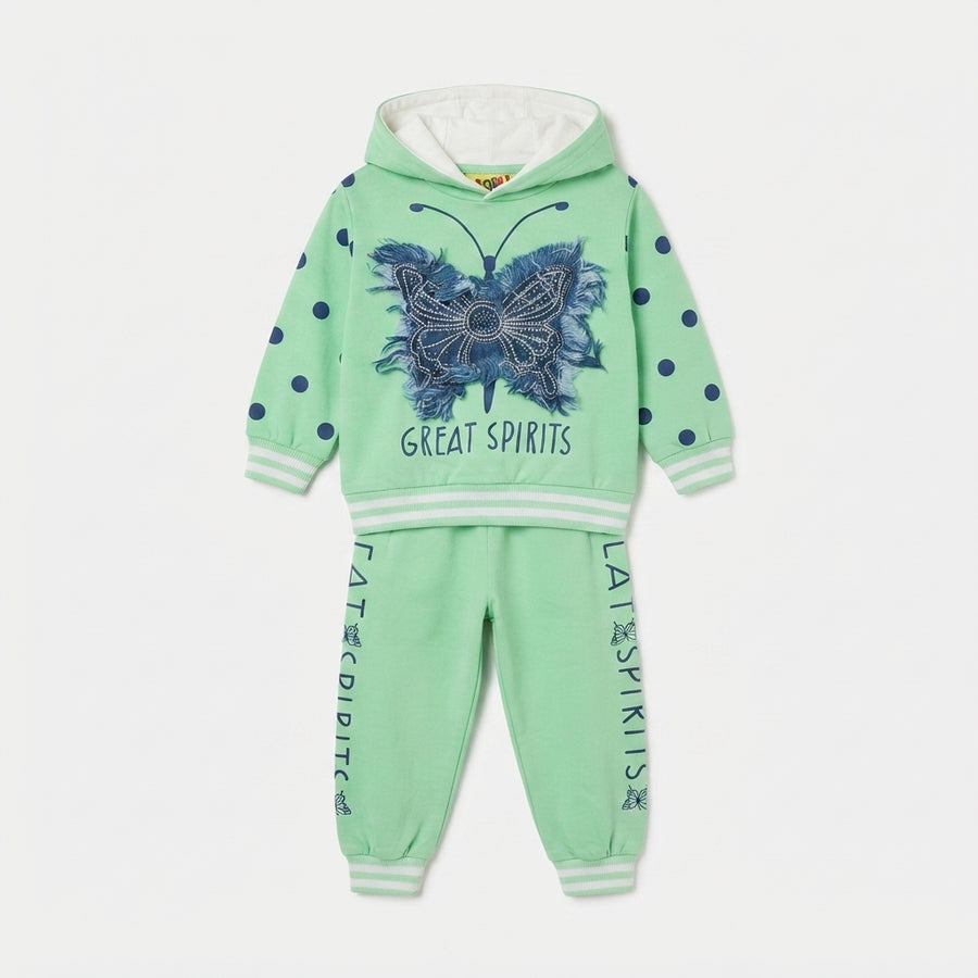 Mint Green Butterfly Print Hooded Tracksuit — Photo 2
