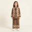 Girls Brown Corduroy Fringe & Lace Set