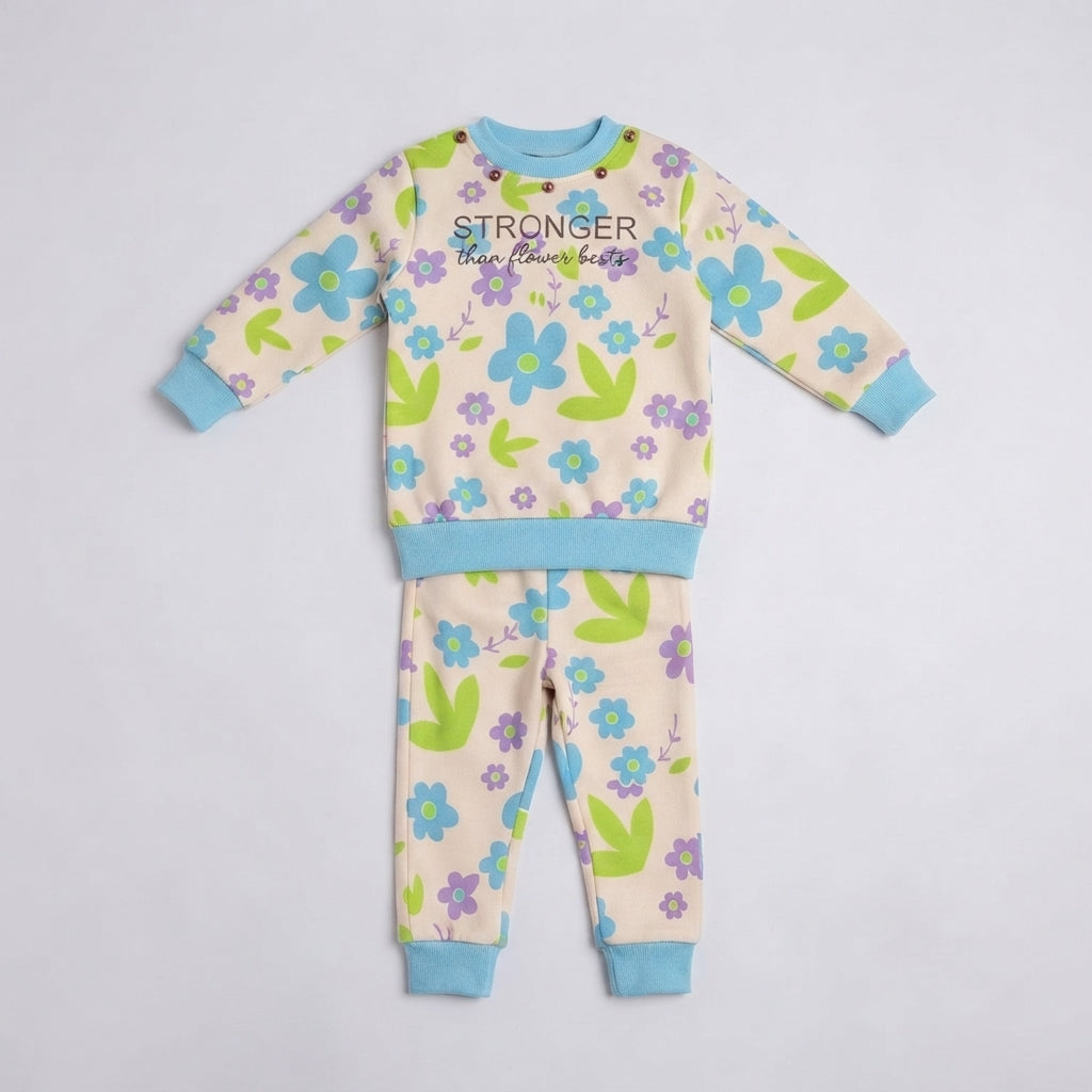 Charming Floral Girls Winter Suit — Photo 2