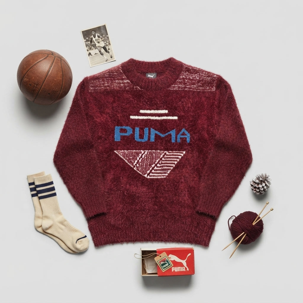 Boys' Maroon Fuzzy Woolen Sweater with Sporty Graphic Print — Photo 2