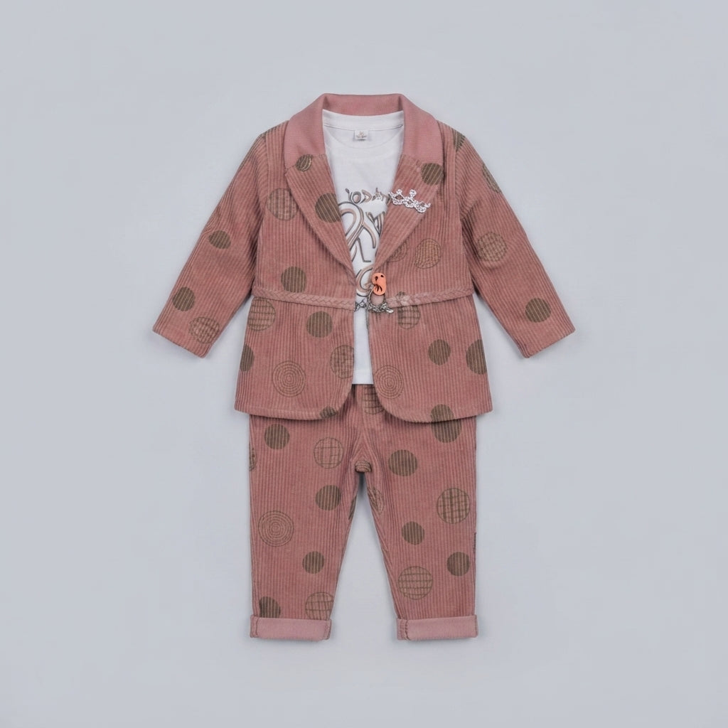 Toddler Girls' Polka Dot Corduroy Blazer Set — Photo 2