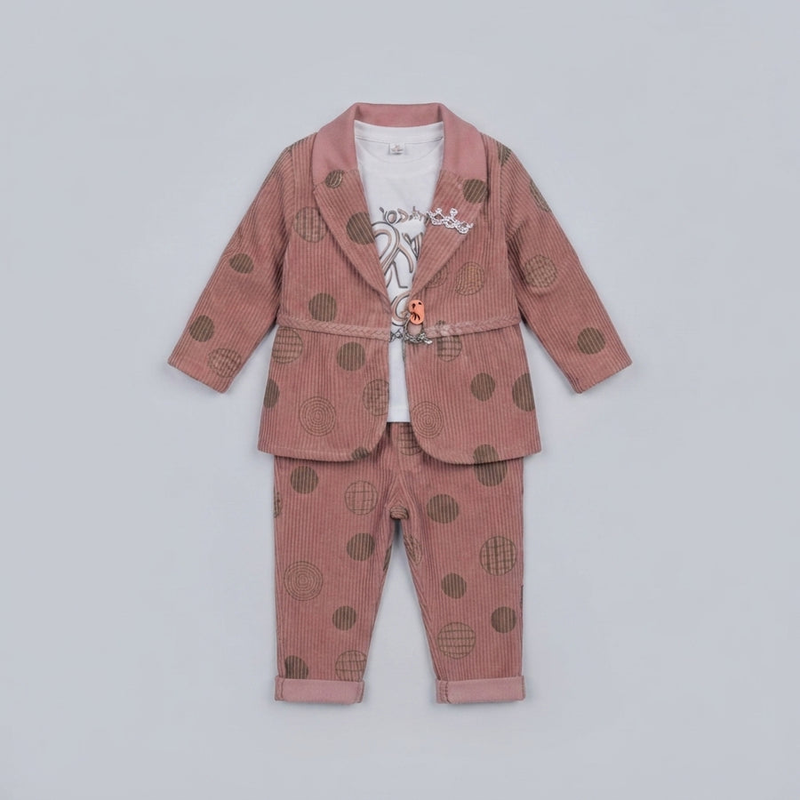 Toddler Girls' Polka Dot Corduroy Blazer Set — Photo 2
