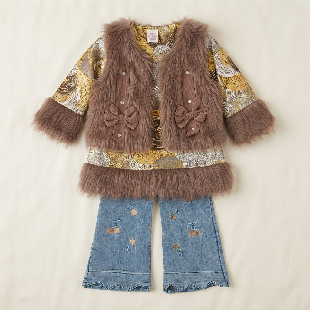 Baby Girls Gold Tunic Set — Photo 2