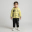 Boys Yellow & Black Stylish 2-Piece Hoodie Jacket & Trouser Set | Winter Kids Wear