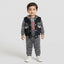 Boys Grey Velvet 3-Piece "Little Dude" Vest and Tracksuit Set