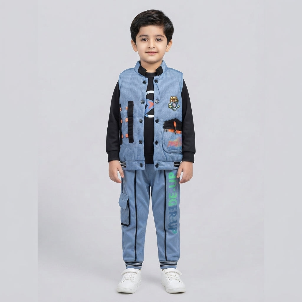 Boys 3-Piece T-Shirt, Vest, and Cargo Pants