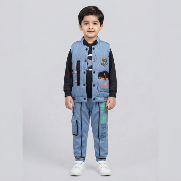 Boys 3-Piece T-Shirt, Vest, and Cargo Pants