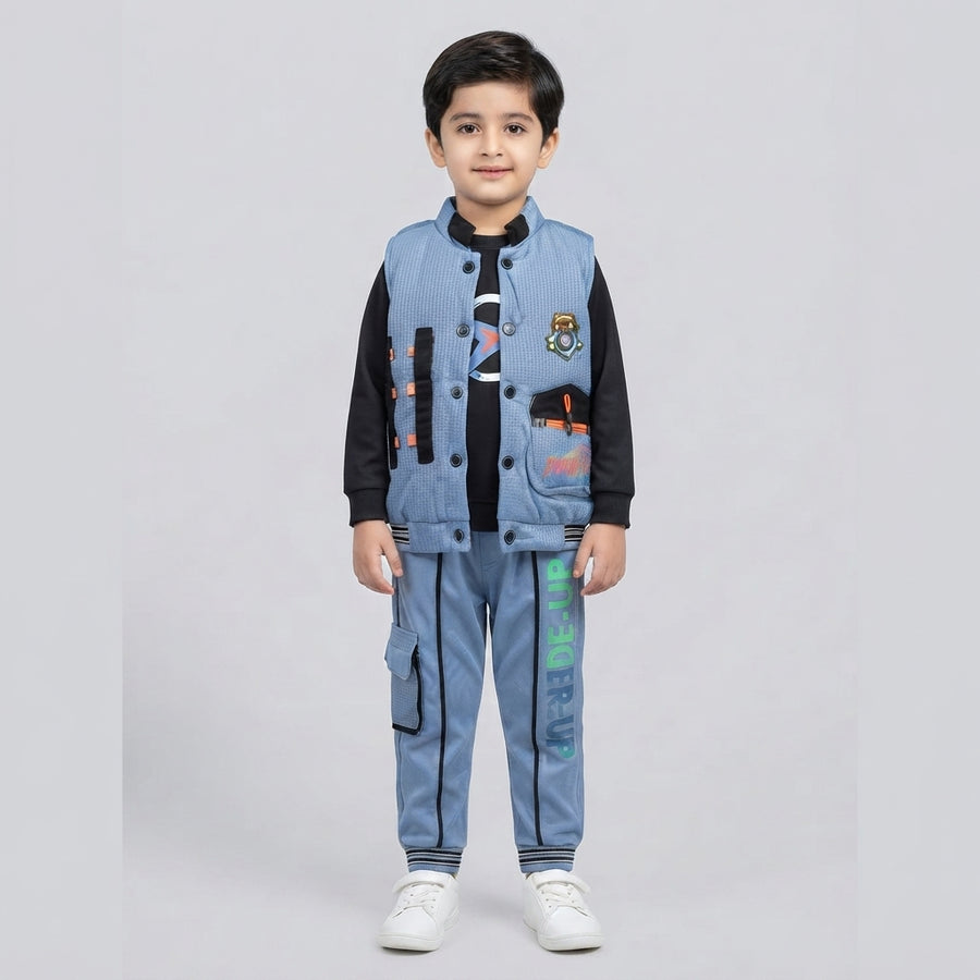Boys 3-Piece T-Shirt, Vest, and Cargo Pants