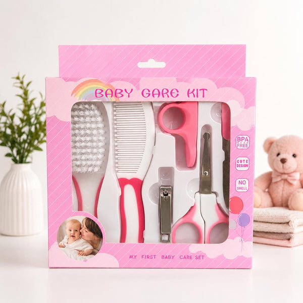 Baby Care Kit – 5-Piece Baby Grooming Set | Hair Brush, Comb, Nail Clipper, Safety Scissors & Nail File