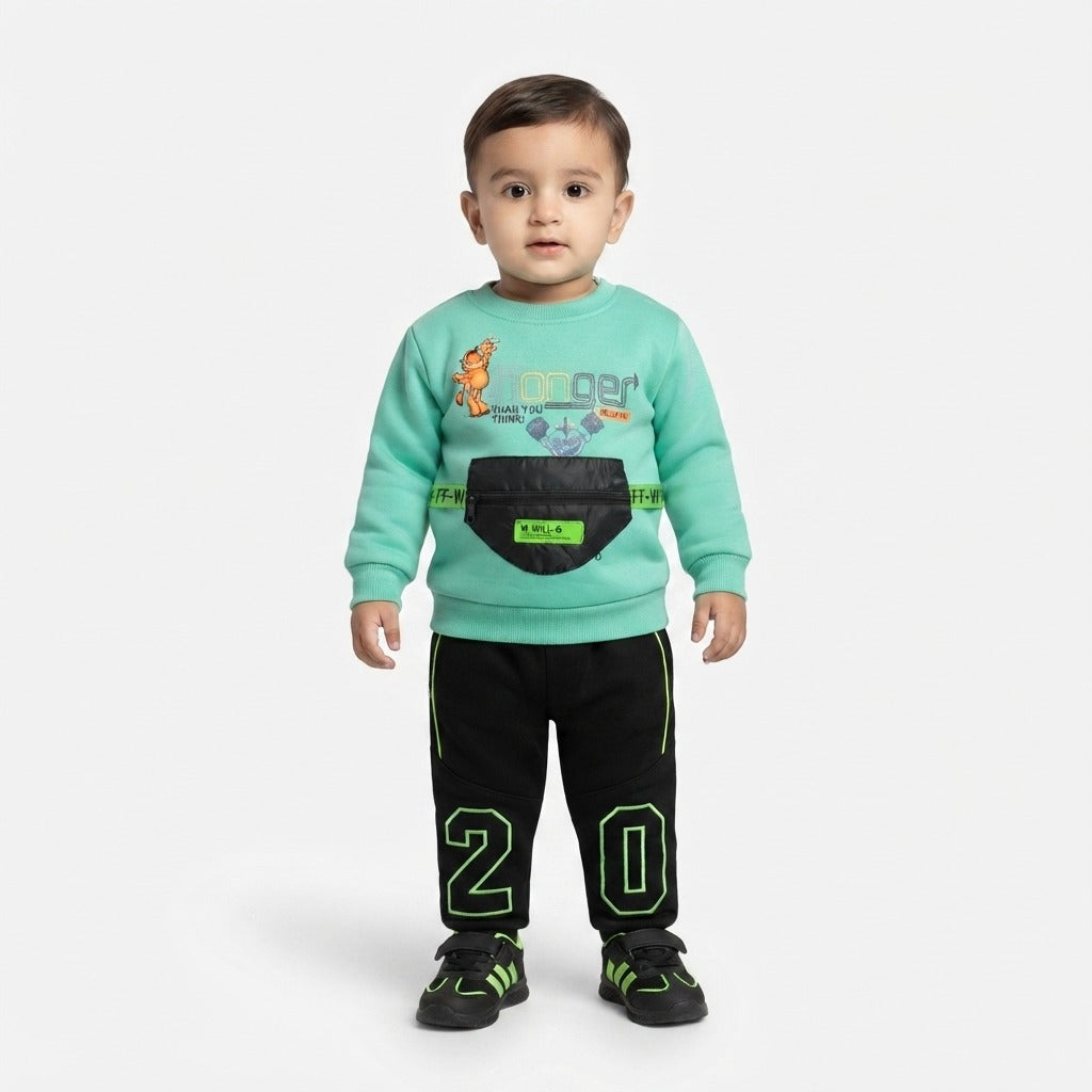 Boys Fleece Sweatshirt & Trouser Set | Kids Winter Suit | Warm Winter Wear