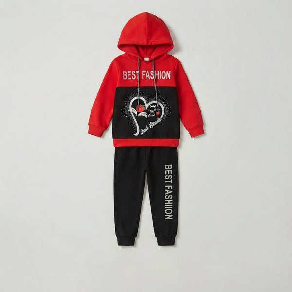Kids' Red and Black Hoodie Set — Photo 2