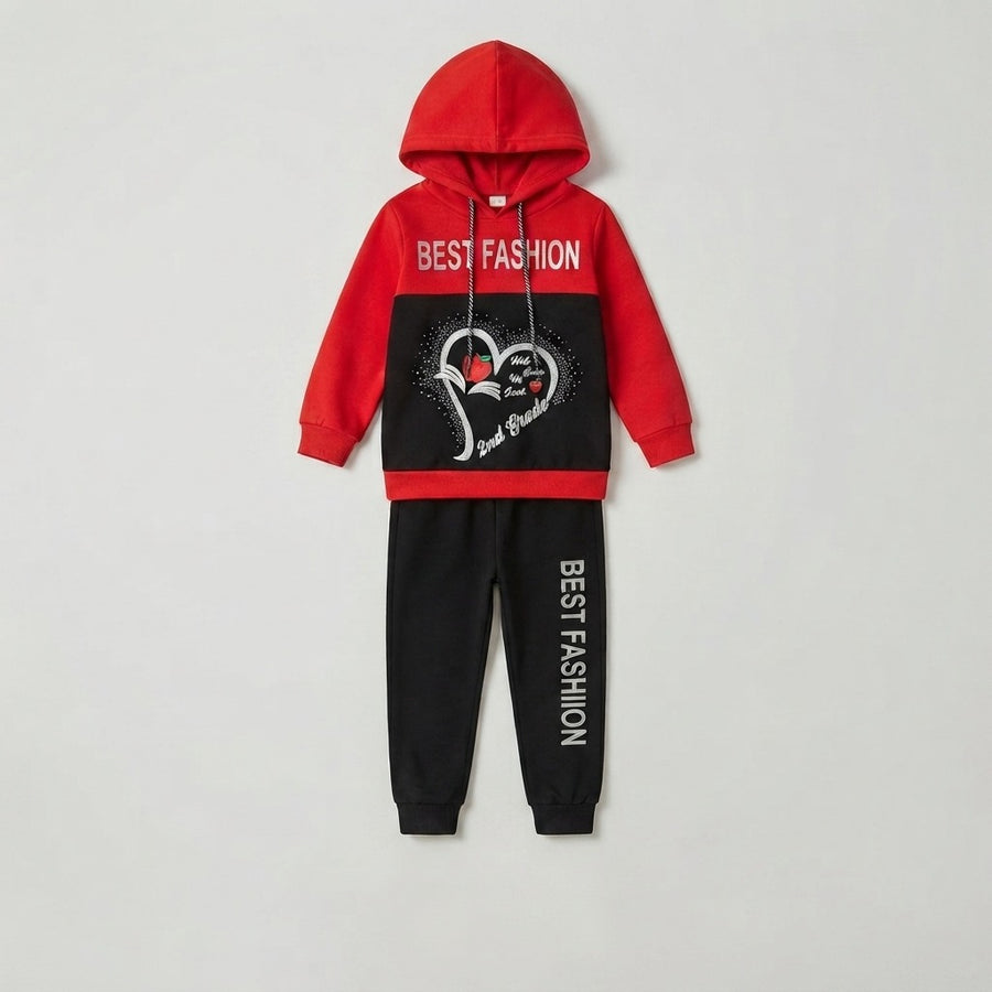 Kids' Red and Black Hoodie Set — Photo 2