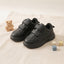 Boys Black Dual Strap Casual Sneakers